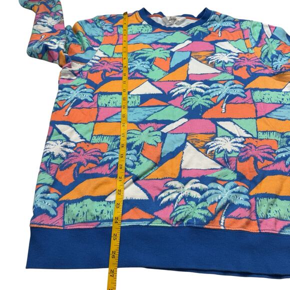 CHUBBIES Comfort Crewneck Sweatshirt Geometric Palm Trees Print Size Large Mens - Picture 6 of 7